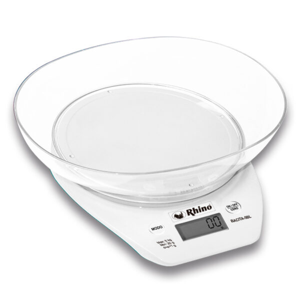 Báscula de Cocina 5 kg Blanca Rhino