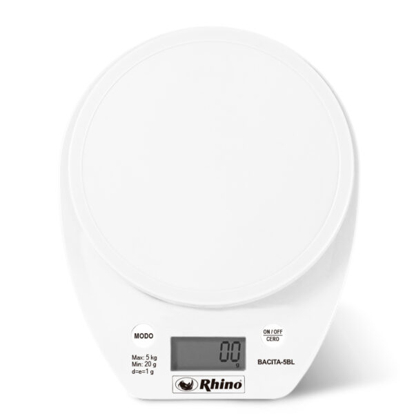 Báscula de Cocina 5 kg Blanca Rhino - Imagen 2