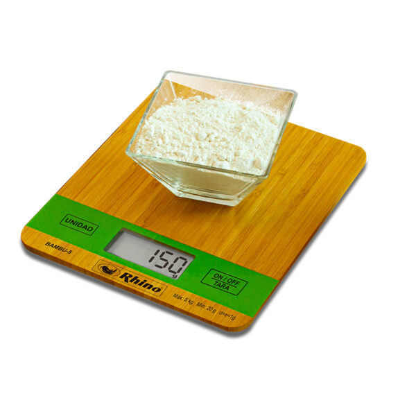 Báscula de Cocina 5 kg Bambú Rhino - Imagen 3