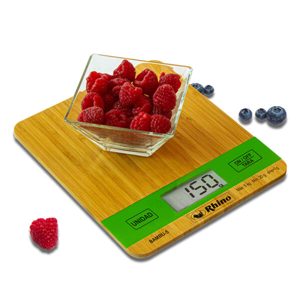 Báscula de Cocina 5 kg Bambú Rhino - Imagen 4